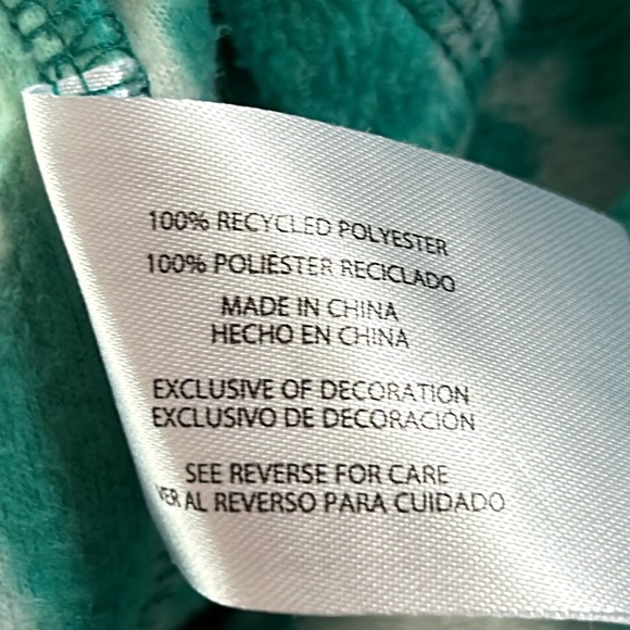 Eddie Bauer 1/2 Zip Recycled Fleece Pullover Sea-foam Green White Abstract Print - Picture 12 of 15